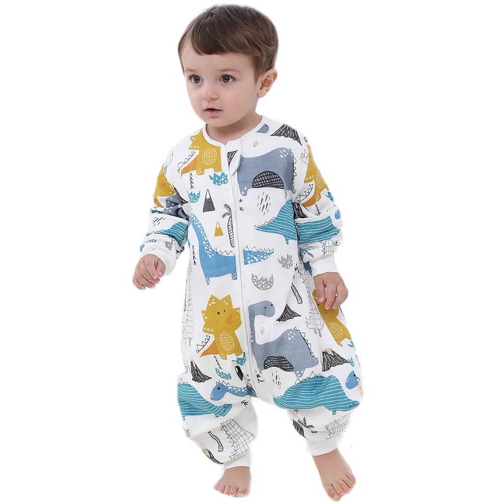 L Universal Four Seasons Split Leg Sleeping Sack Bag Breathable Anti-Kick Pajamas for 0-4 years old Kids Newborn Toddler Baby - Color: L