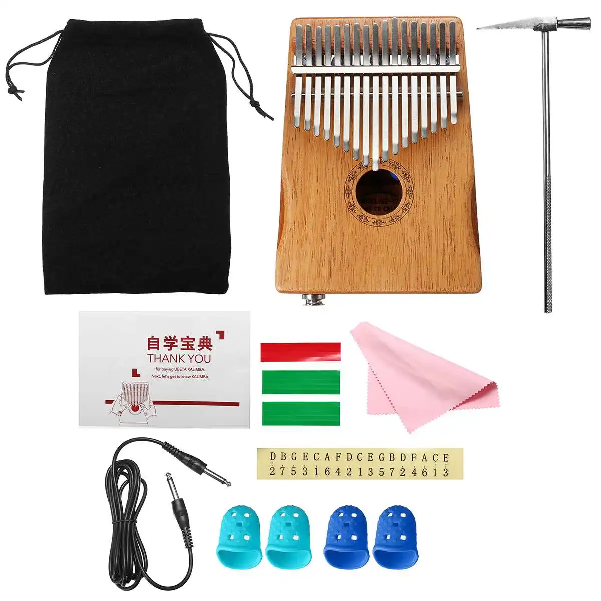 17 ключ EQ Kalimba Thumb Piano w/тюнер молоток Африканский Традиционный электрический датчик корпус клавиатуры музыкальный инструмент портативный w/Сумка
