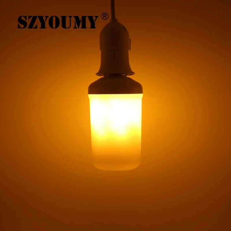 SZYOUMY 3 режима + тяжести Сенсор огни пламени E27 E26 светодиодный эффект огня лампочки