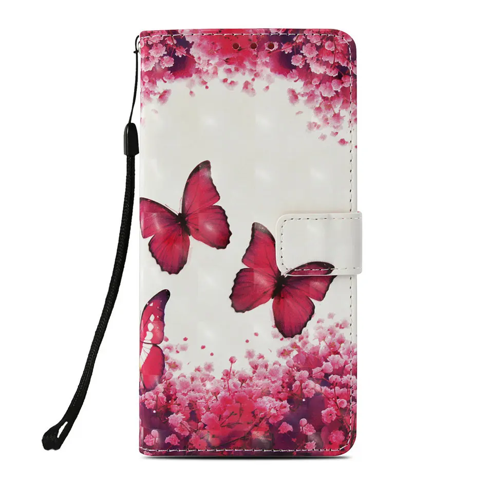 Rose Butterflies Роскошный чехол для samsung Galaxy S10E S10 S9 S8 плюс Xcover4 G390F A3 A5 j3 j5 j7 Чехол-бумажник с Отделом для карт и милые Повседневное Etui P03E - Цвет: Rose Butterflies