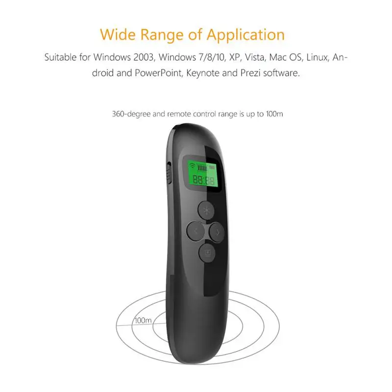 2.4GHz Wireless USB Point PPT Remote Control Presenter Laser flip pen Rechargeable Presentation with LCD Display | Электроника