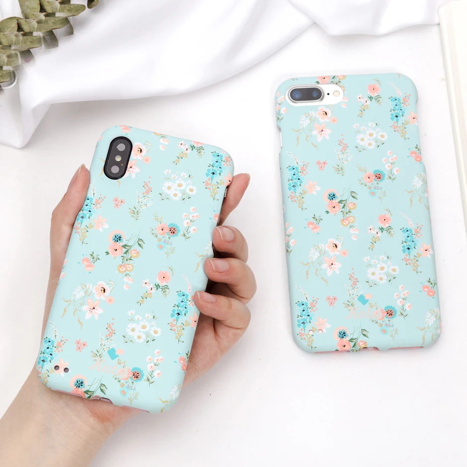 For iPhone 7 7plus 360 case Flower floral Front &amp back cover coque iphone X 8 8plus 6 6S plus legant |
