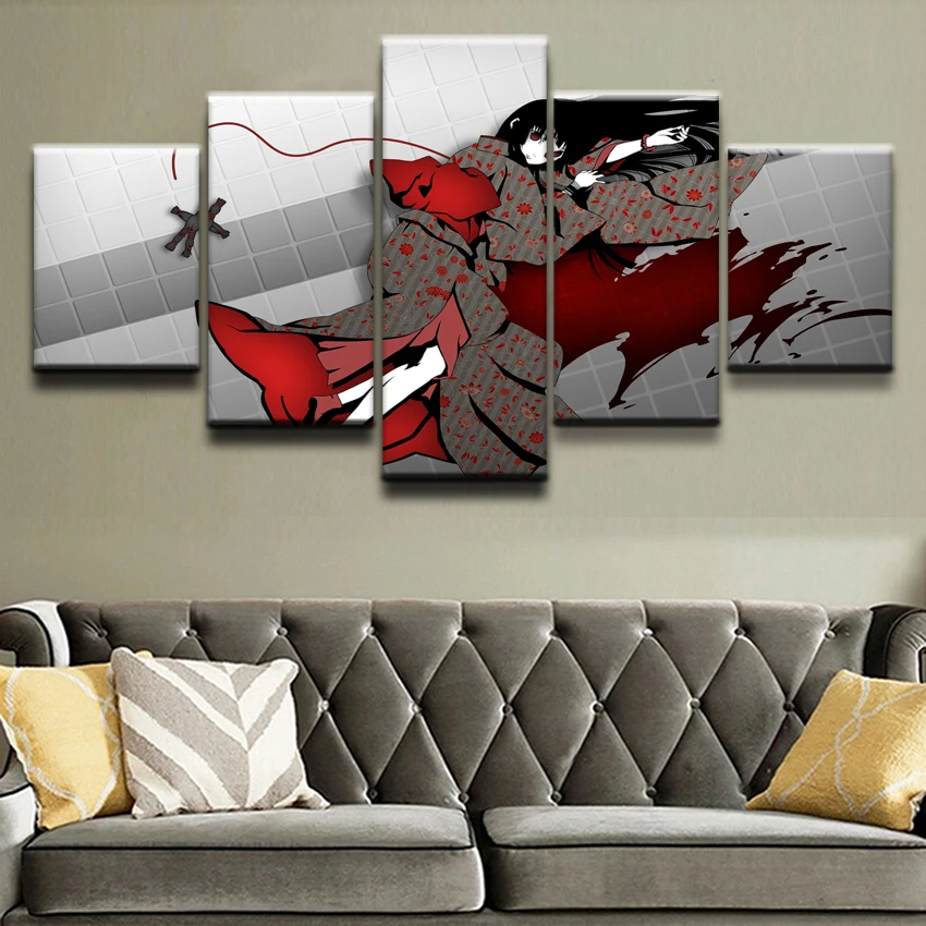 HD Print Poster Canvas Wall Art Home Decor 5 Pieces Anime Death Note Jigoku Shojo Paintings Living Room Modular Picture Framewok | Дом и сад