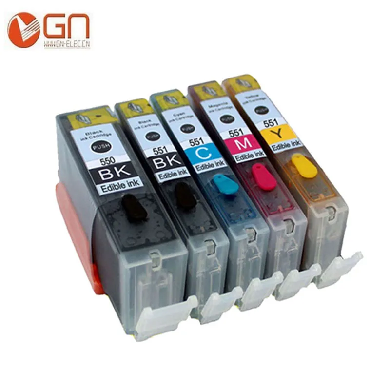 GN 5 шт. для PGI 550 CLI 551 pgi550 картридж со съедобными чернилами Canon PIXMA MG5650 MG6350 MG6450 MG6650 MG7150