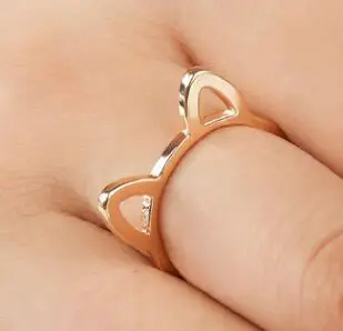 Новый стиль пара ювелирных изделий серебро/черный/золотой цвет кольцо милый кот