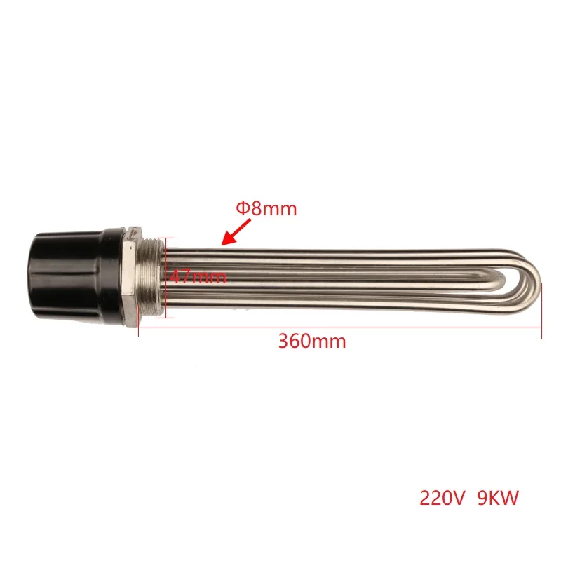 9000W 220V DN40 1-1/" SS304 электрический водный нагревательный элемент для инженерного танкна, 3U комплект погружной нагреватель трубки 3 кВт/6 кВт/9 кВт/12 кВт - Цвет: 9000W 220V