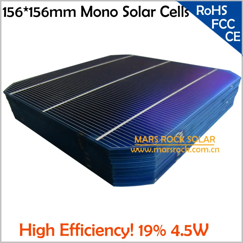 100 шт./лот солнечная батарея класса A Mono 156x156 мм 19.4% высокоэффективные солнечные