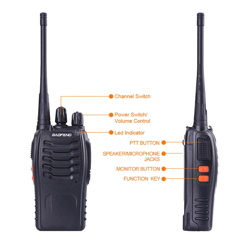 4pcs Baofeng 888S Walkie Talkie with Headset UHF Frequency Portable Ham Radio Communicator bf-888s Amateur Station | Мобильные