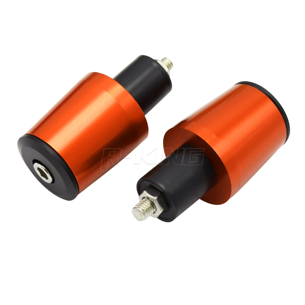 Оранжевый CNC 22MM Handlebar Grips Handle Bar Cap End Plugs or For Honda CB 400 SF CBF600 S CBR600F CBR600 RR Hornet 600 CBF 500 DN-01 - Цвет: Оранжевый