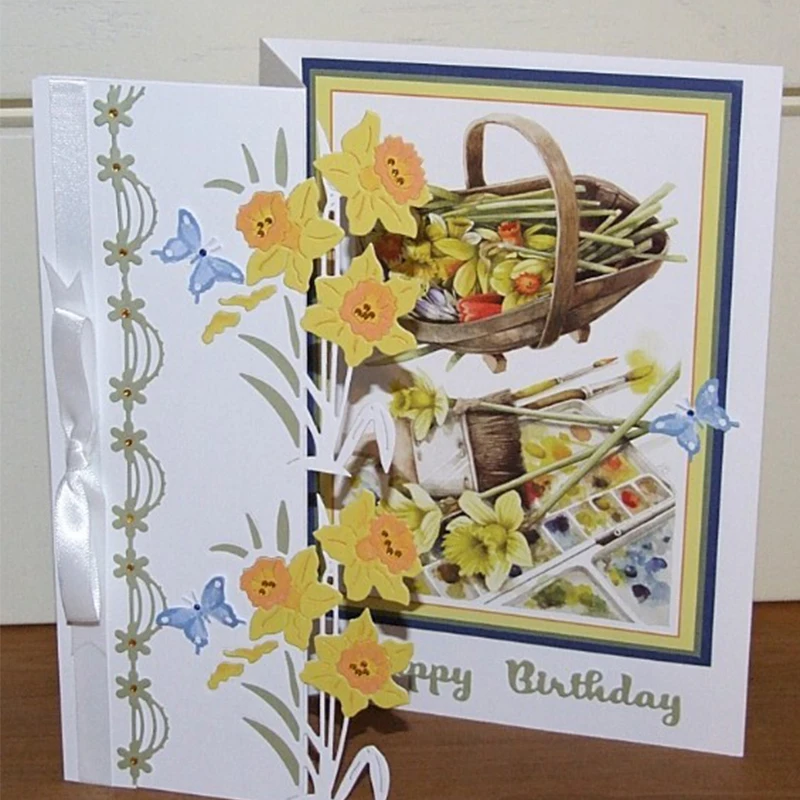 Лавандовые Daffodil Morning Glory цветы для резки металла DIY скрапбукинга тиснение