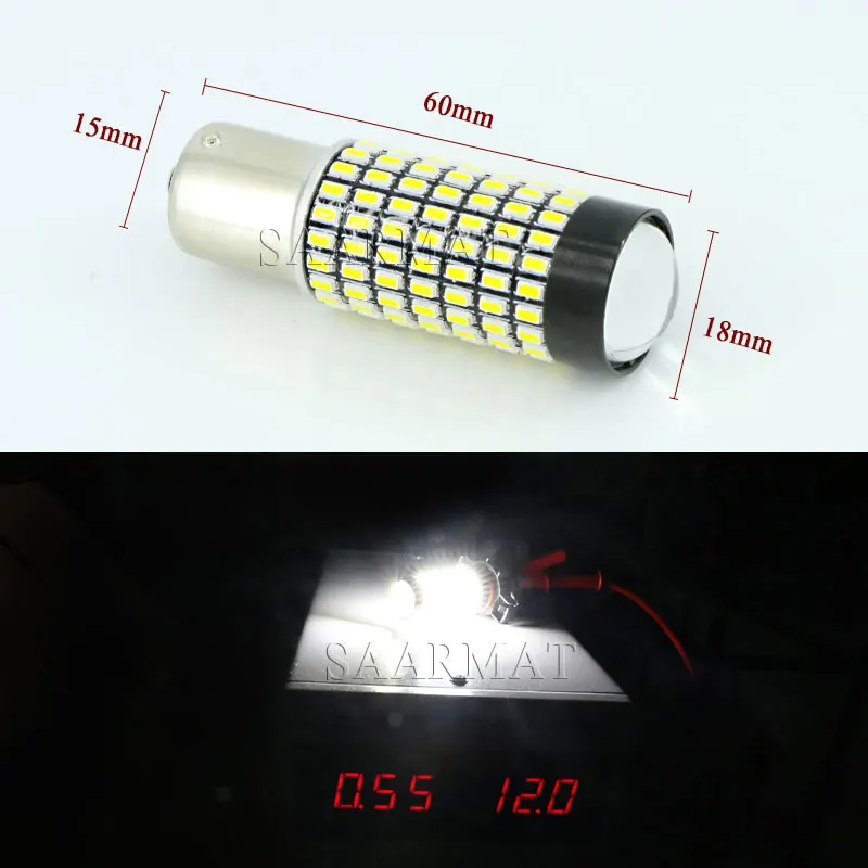 2 шт. 1156 P21W BA15S 158 SMD Canbus 6000K белый идеально подходят для управления Светодиодный