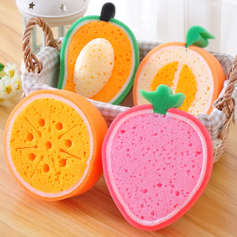 

1pc Cute Fruit Shape Sponge Cleaner Cleaning Sponge Foam Cleaner