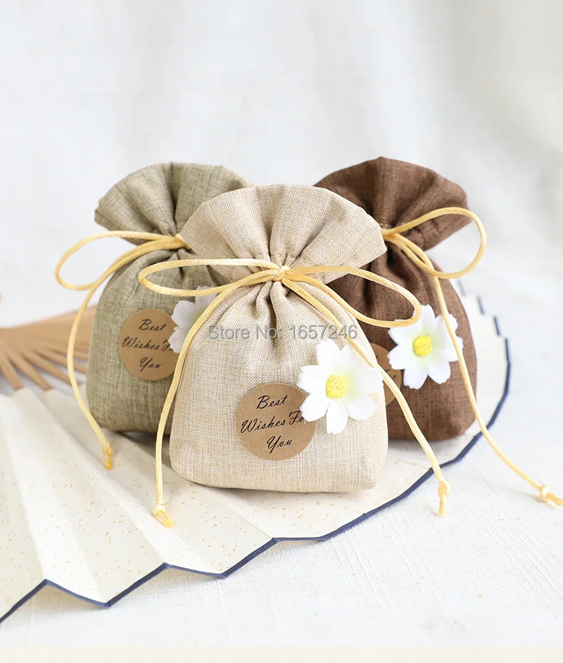 

100 шт., подарочные пакеты с цветочным рисунком