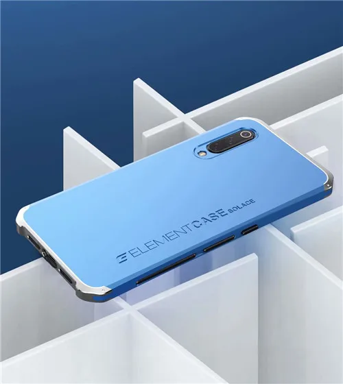 blue and silver Алюминиевый металлический бампер чехол для телефона для Xiaomi Mi 9 Coque 360 полная гибридная Броня матовая PC задняя крышка для Xiaomi Mi 9 чехол противоударный - Цвет: blue and silver