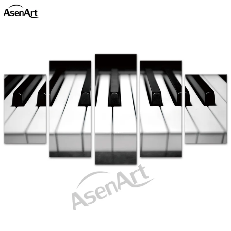 Картина на холсте с музыкальными клавишами постеры черно белые настенные