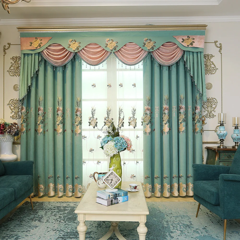 2019 реальная распродажа шторы Европейский бархат синель вышивка ткани экраны для