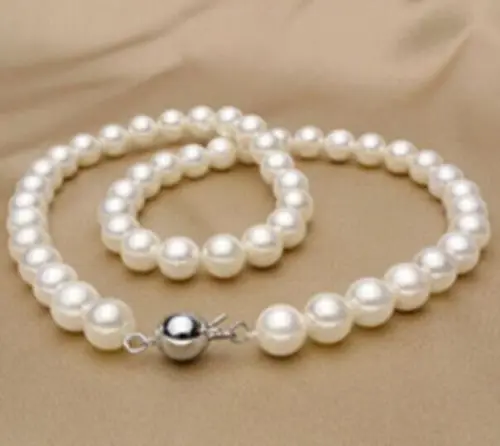 Горячая продажа Бесплатная доставка ***** 8 мм Натуральное белое жемчужное