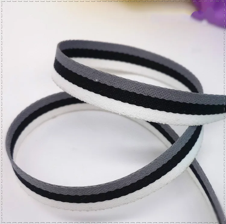 Горячая Распродажа 1 см корсажная лента с принтом черная белая серая полоса