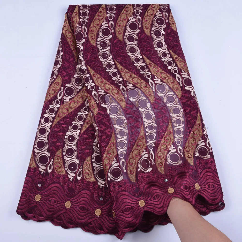 2019 швейцарская вуаль кружева в Швейцарии Высококачественная вышивка