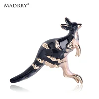 madrry classic alloy enamel kangaroo brooch pins metal scarf animal pins christmas gift banquet weddings accessories for women