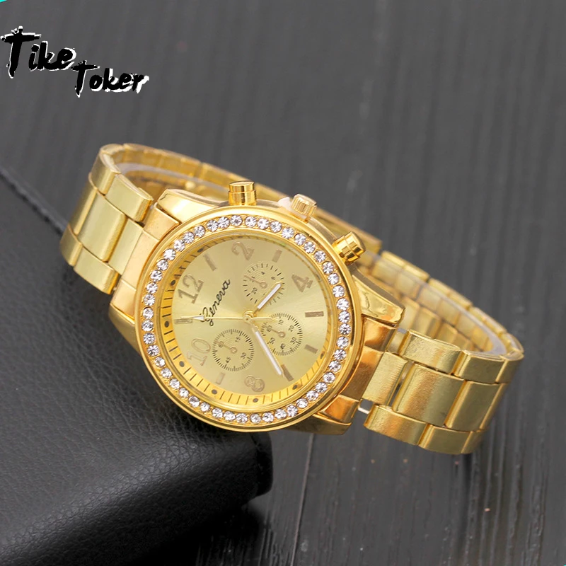 Женева классические роскошные часы со стразами женские модные Relogio Feminino Reloj Mujer