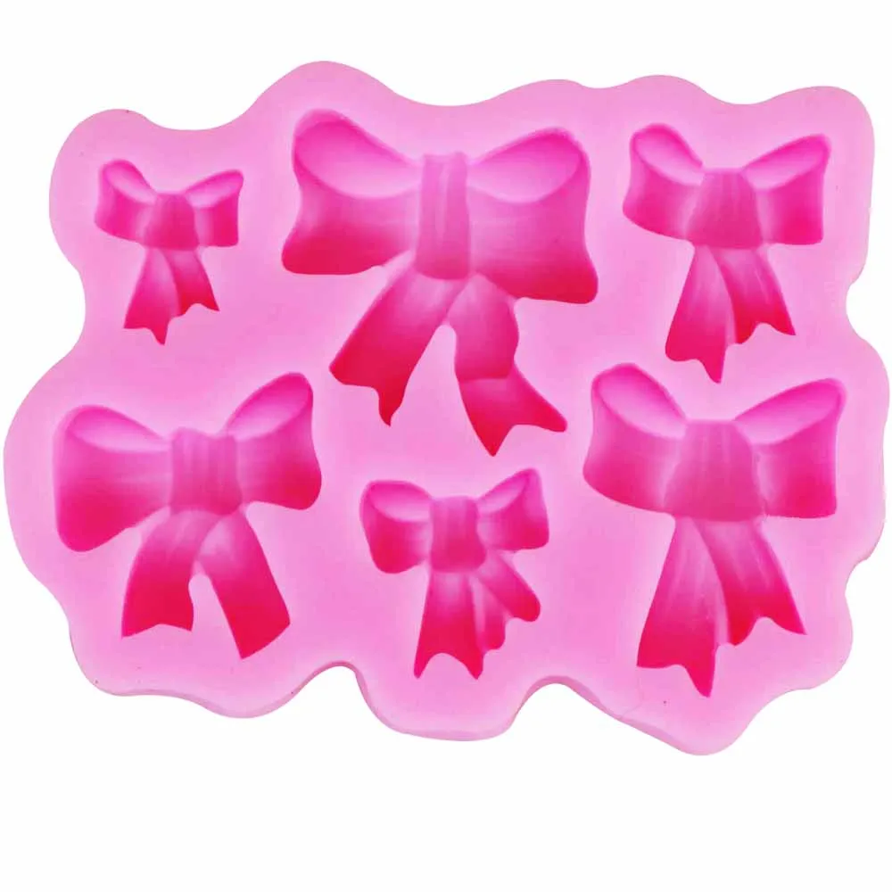 10PCS/SET Bow Tie Ribbon Silicone Cake Baking Molds Fondant Decorating Tools 3D Gumpaste Chocolate Candy Clay Moulds m871 | Дом и сад