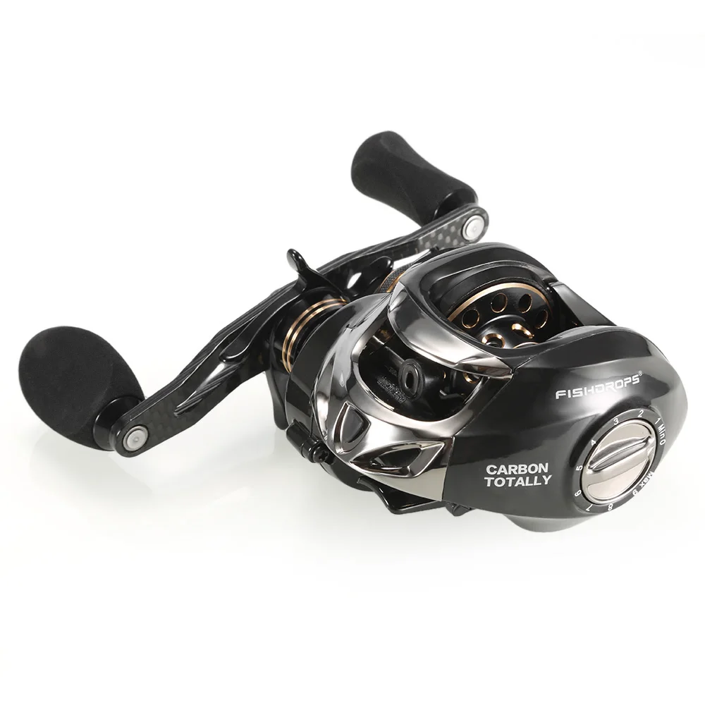Рыболовная катушка Fishdrops 7 2: 1 углеродный материал корпус 167 г волокно baitcasing 18 BB
