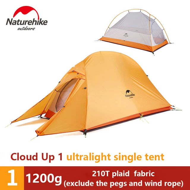 Naturehike открытый профессиональный рюкзак палатка облако до 1 2 3 человек 4 сезон Кемпинг двойной слой Сверхлегкий походные палатки - Цвет: 1 person 210T orange