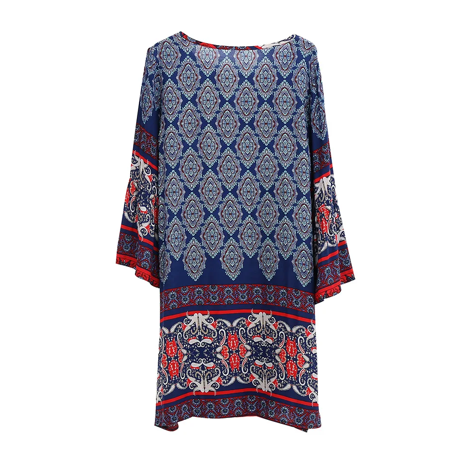Женское платье в стиле бохо винтажное этническое ретро разноцветное короткое с