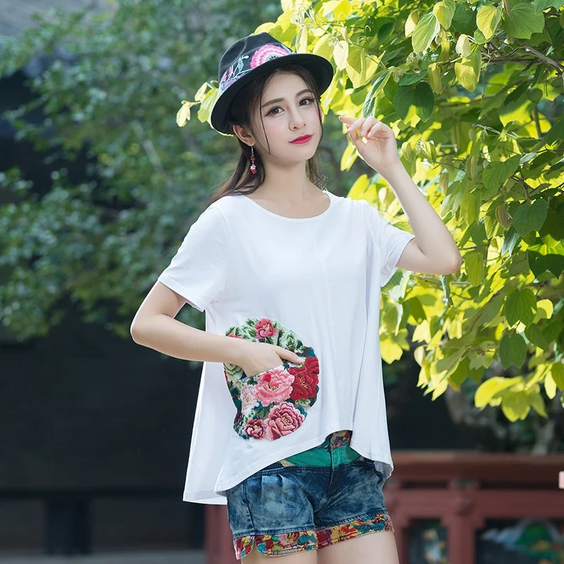 Женские топы в китайском стиле летняя свободная винтажная рубашка ретро