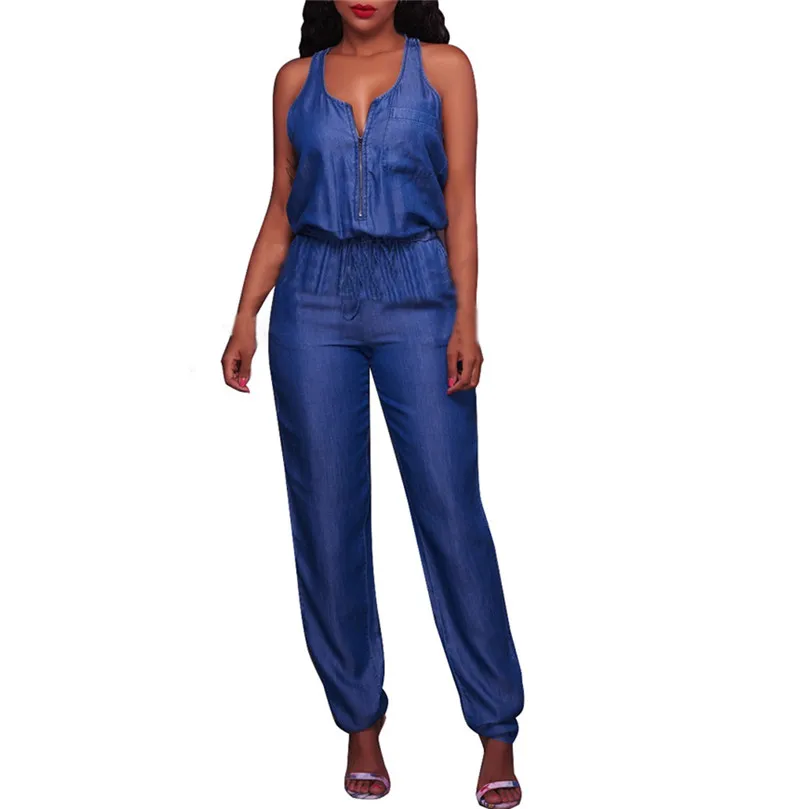 denim playsuit Женские повседневные свободные джинсы, комбинезон, комбинезон, джинсовый комбинезон, длинные брюки, женские брюки на лямках, комбинезоны#15 - Цвет: denim playsuit