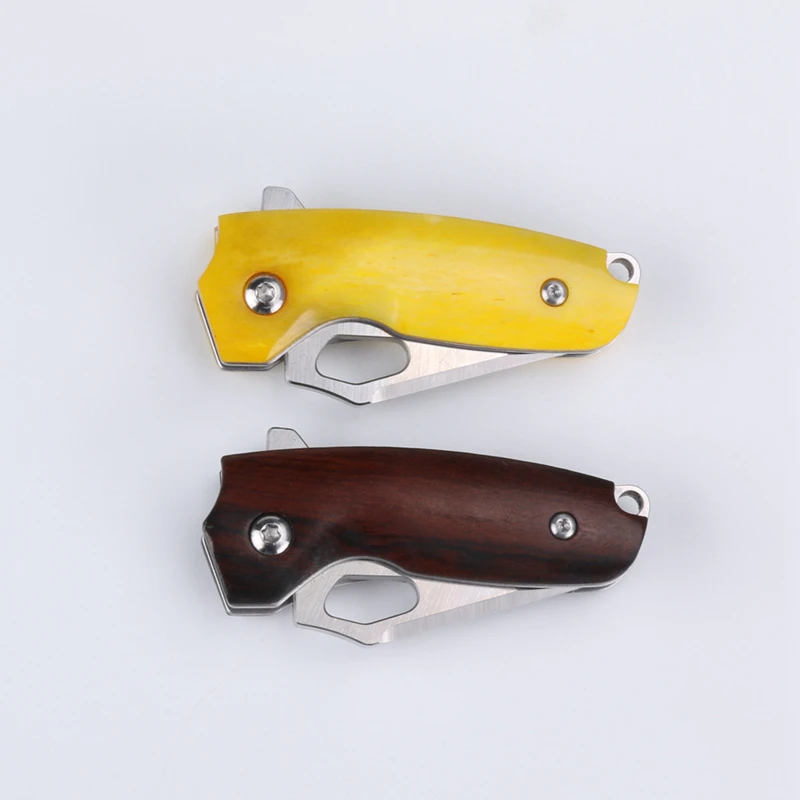 

TIGEND Mini pocket knife 14C28N steel handle folding knives office pendants out of the box outdoor self-defense EDC tools