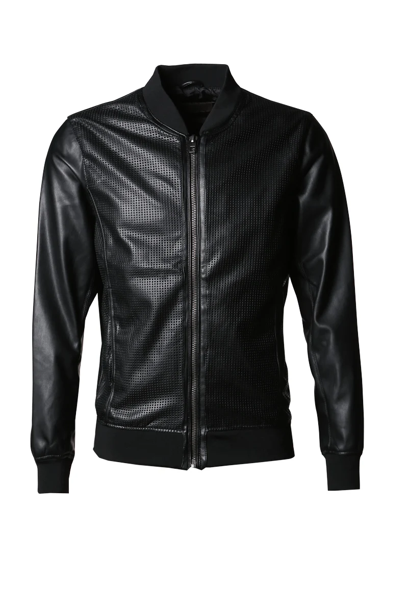 

Men's Motorcycle PU leather jacket faux Leather jacket men Bomber jackets male coat