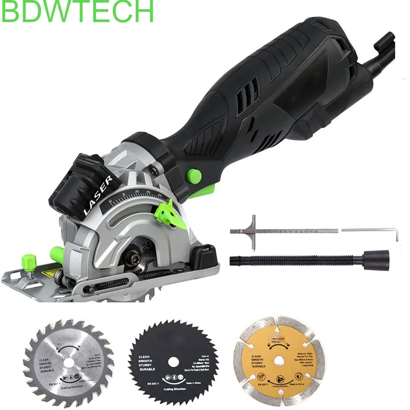 Bodew Tech 5.8Amp мини циркулярная компактная пила с 89m'm &quot24 T TCT лезвие вакуумный