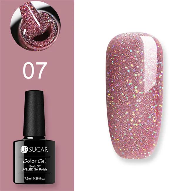 Rainbow 7 Ur Sugar Гель-лак UV Vernis Полупостоянный праймер верхнее покрытие 7,5 мл замачиваемый эмалированный Гель-лак УФ-гель для ногтей лак - Цвет: Rainbow 7