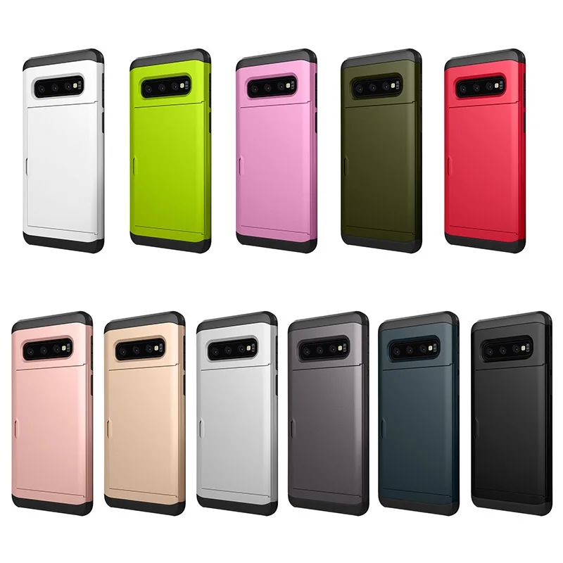 Твердый чехол CYATO Slide Card для Samsung Galaxy S10 Plus S10E чехлы телефонов Роскошный деловой S9