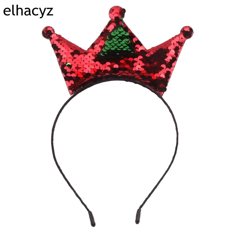 Детская двухсторонняя корона с блестками 2 шт./лот повязка на голову сделай сам