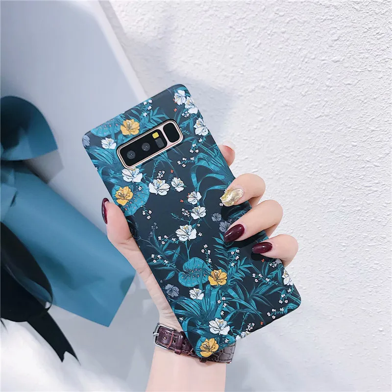 Чехол с цветами для samsung Galaxy S10, чехол для samsung Galaxy S10 Plus, S8, S9 Plus, Note 9, 8, 10 Plus, чехол с цветочным рисунком, жесткие чехлы