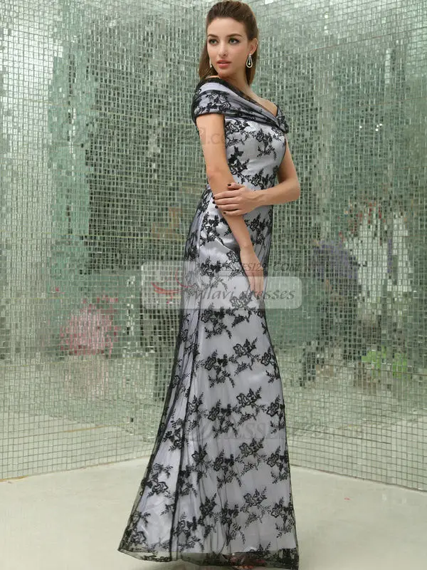 Длинные вечерние платья черного кружева платье де феста халат вечер партии 2017| |