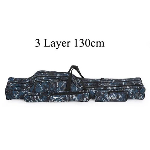 3 Layer 130cm Blue Портативный Многофункциональный Рыбалка сумка Холст 110/120/130/150 см Удочка Слои - Цвет: 3 Layer 130cm Blue