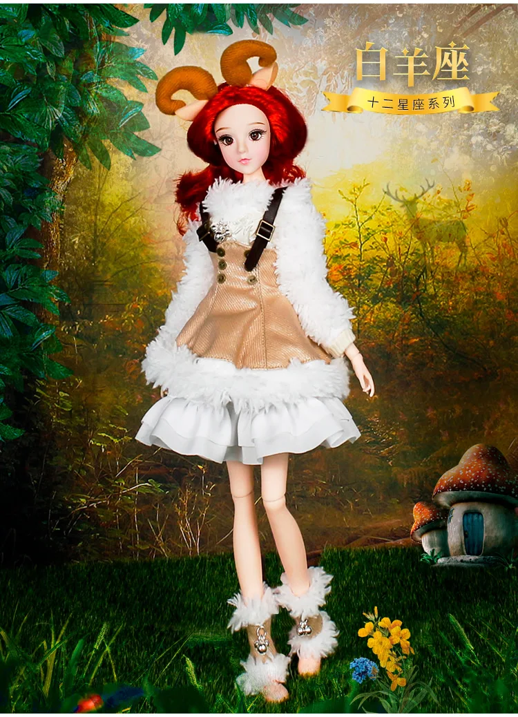 BJD Blyth кукла mm Девушка созвездия серии 35 см шарнирное тело куклы имя Овен red hair East