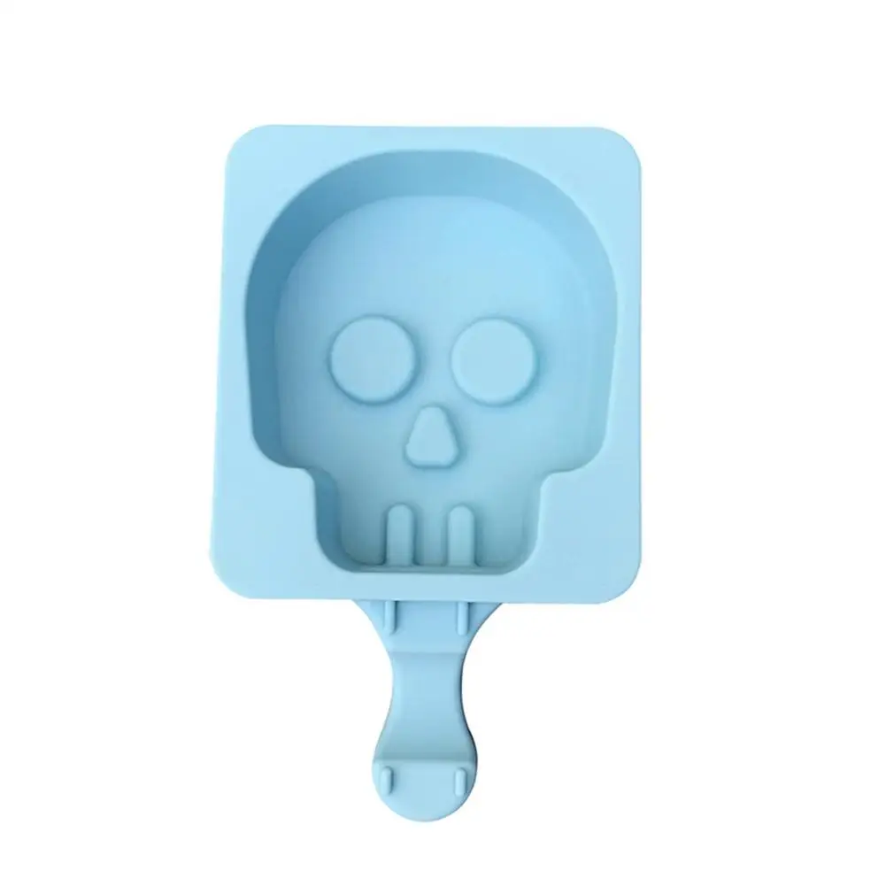 skull Силиконовая форма для мороженого на Хэллоуин, голова призрака, надгробная сова, форма для мороженого, форма для сока, Формочки Для Мороженного «фруктовый лед», кухонный инструмент - Цвет: skull