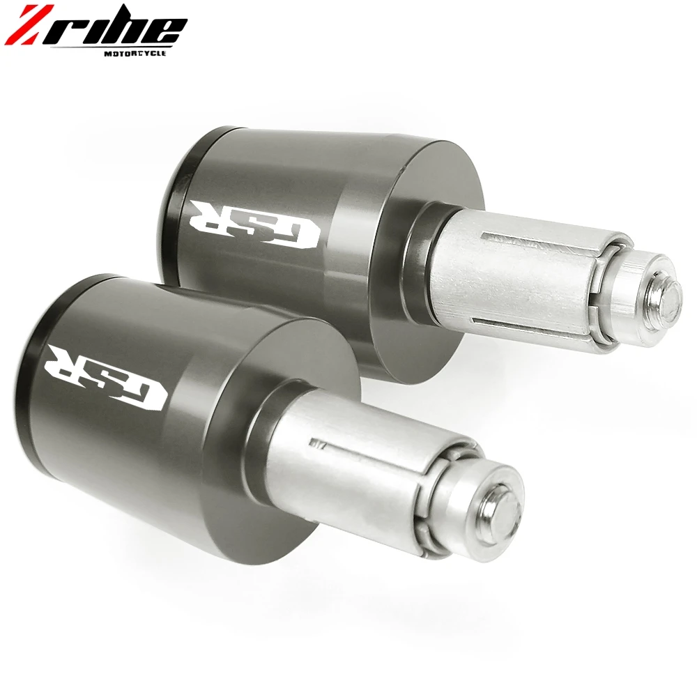 Gray Аксессуары для мотоциклов CNC 22 мм ручки для руля рукоятка Крышка заглушки для SUZUKI GSR 600 400 750 GSR750 GSR600 GSR400 - Цвет: Gray