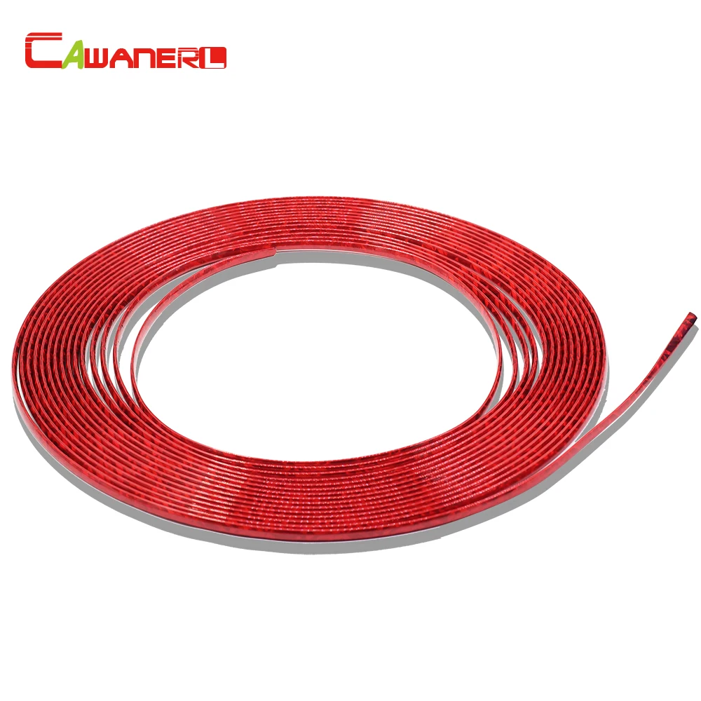 

Cawanerl Car Styling Chrome Red Trim Decoration Strip Sticker For Door Guard Bumper Grille Air Conditioner Outlet Vent 400CM