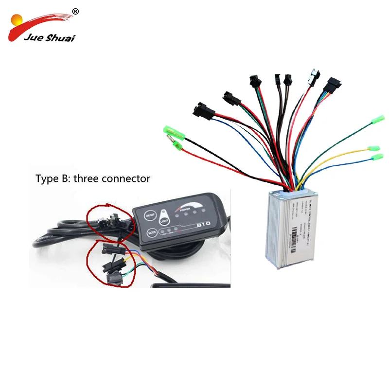 LED type 2 no wire 36 В, 48 В, 350 Вт, 500 Вт, контроллер для электровелосипеда, синусоидальный светодиодный ЖК-дисплей, водонепроницаемый кабель для электровелосипеда, запчасти - Цвет: LED type 2 no wire