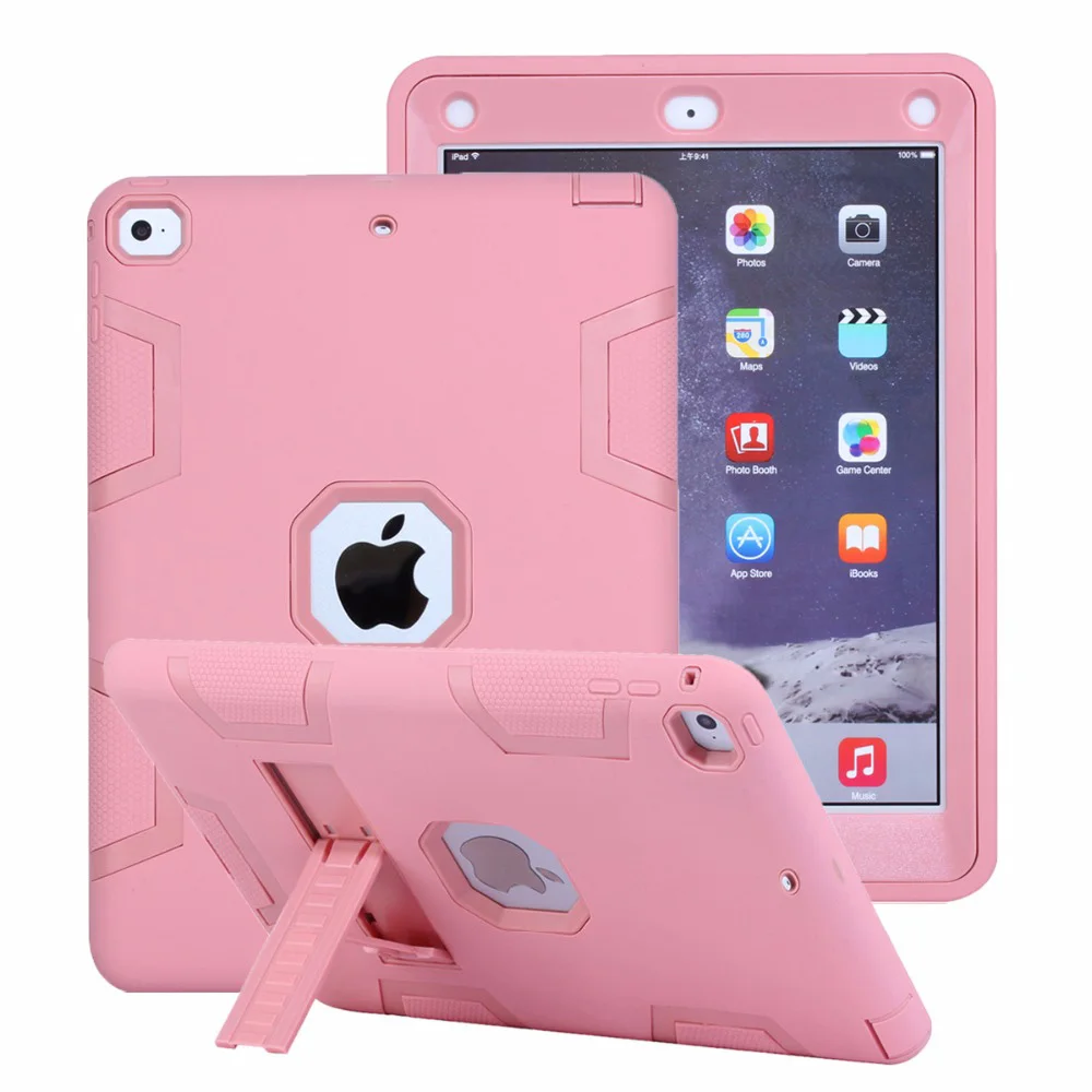 

Ударопрочный чехол для Apple iPad 9,7 дюйма, новинка 2017 2018, жесткий силиконовый защитный чехол с подставкой для всего тела, чехол для iPad 2018