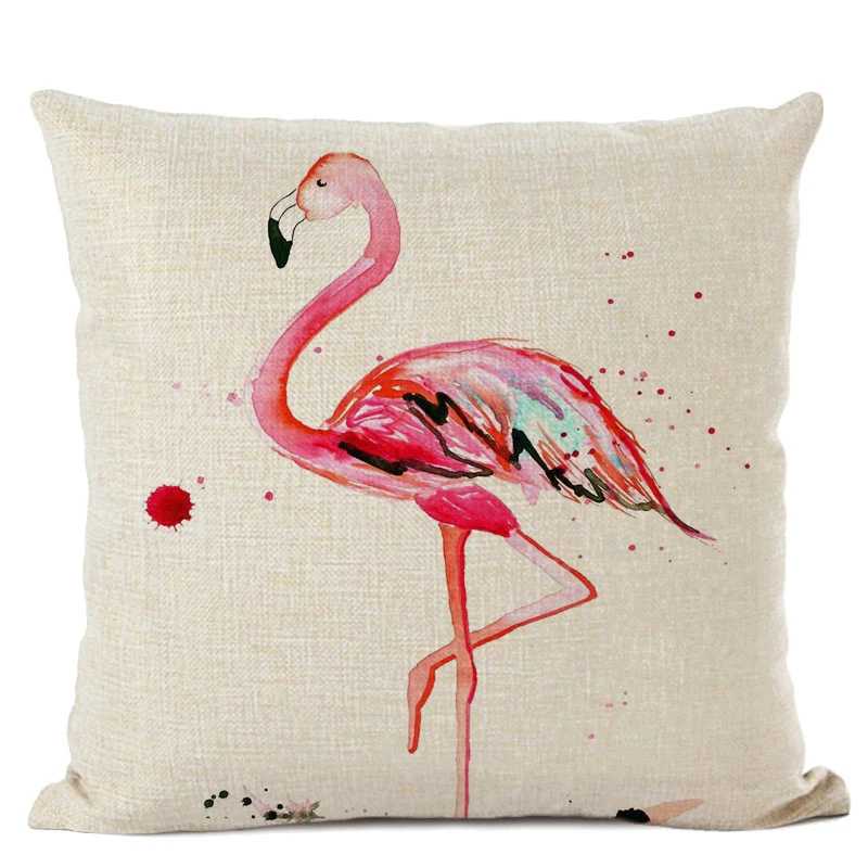Тропические растения Фламинго чехол для подушки с изображением животных дома