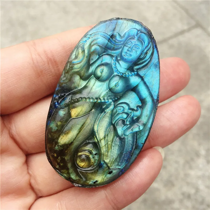 Красивые хрустальные резные украшения натуральный ручной работы лабрадорит