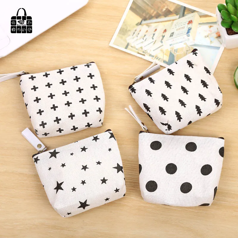 RoseDiary простой скандинавский стиль холст нулевой кошелек для детей девушек