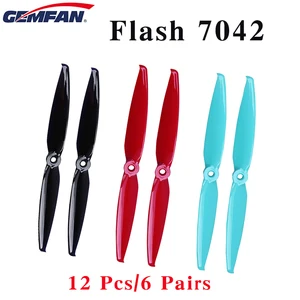 12 шт.6 пар Gemfan Flash 7042 7,0x4,2 PC 2-blade Propeller 5 мм монтажное отверстие FPV Propeller для FPV RC дрона